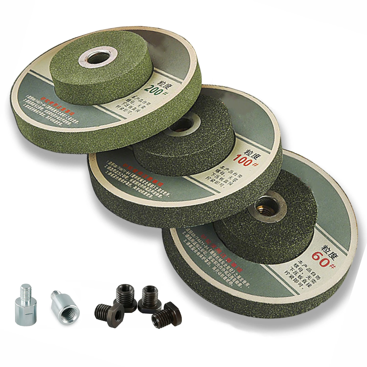  60-200# Emery Plane Grinding Wheel Metal Stone Polishing Block M10 Threaded Angle Grinder Sharpening M14/16 Conversion Adapter