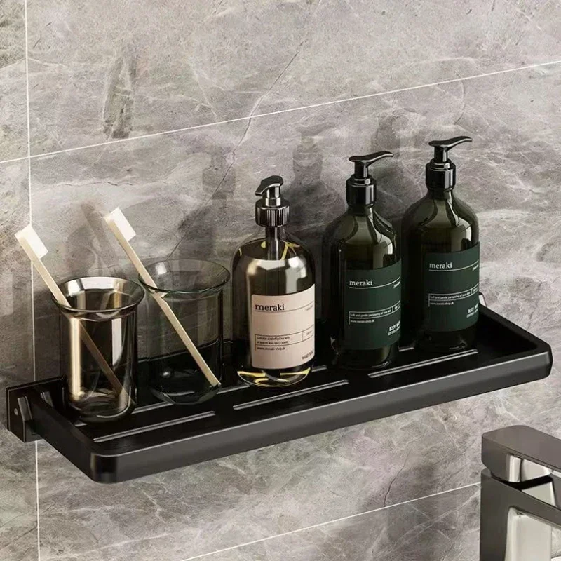 Multi-functional Foldable Bathroom Shelf Punch-free Shampoo Shower Drain Storage Shelf Wall-mounted Kitchen Bathroom Organizer