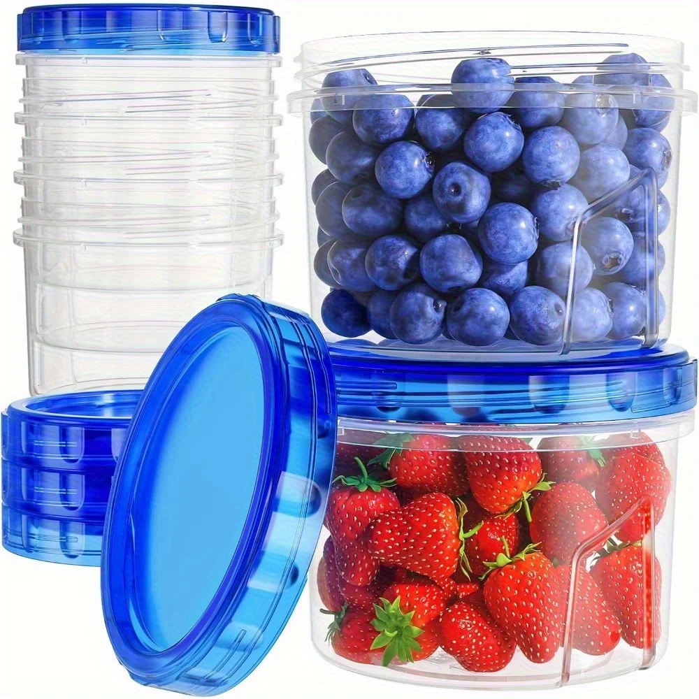 

6pcs-16 Oz Freezer Storage Containers, Airtight Plastic Food Storage Soup, Meal Prep Containers with Twist Top Lids