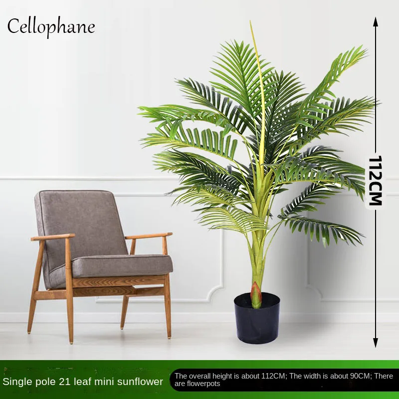 Large Artificial Plant Tree Tropical Simulated Fake Potted Plant Green Plastic Palm Leaf  Suitable for Home Garden Decoration