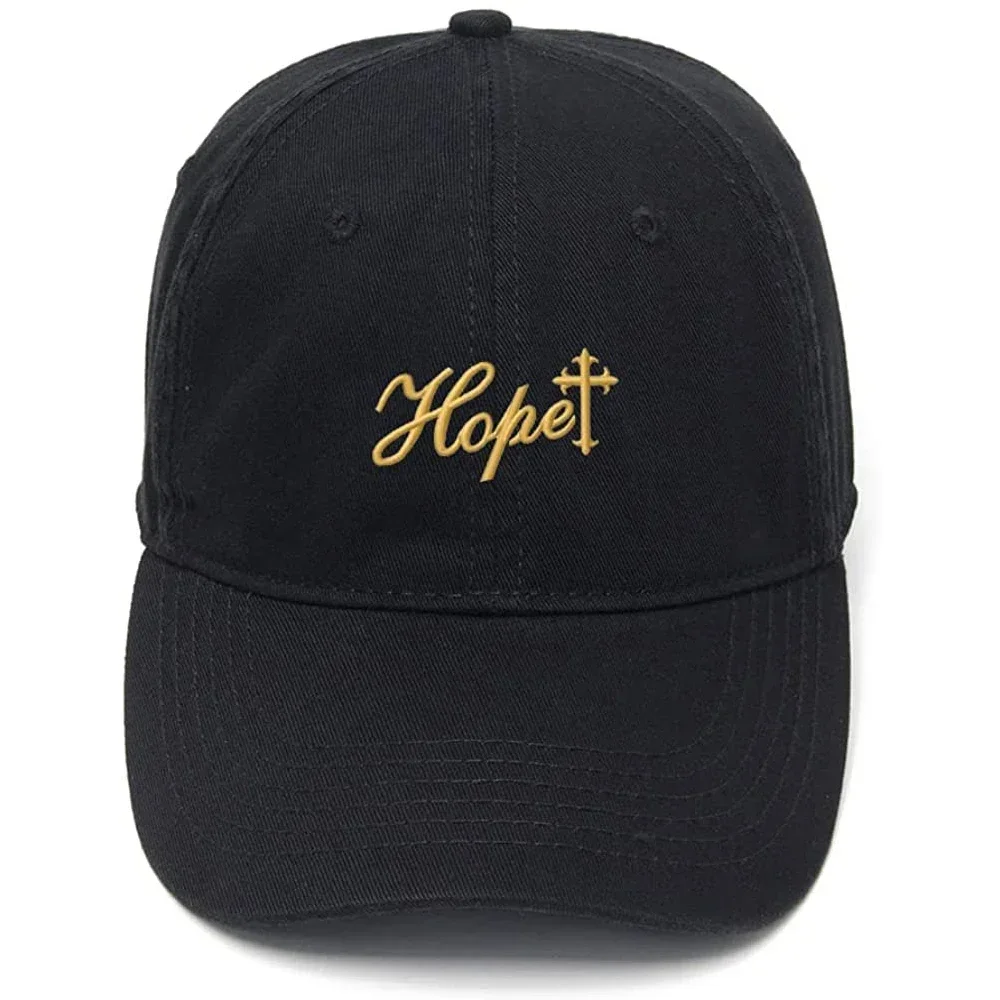 

Lyprerazy Men's Baseball Cap Hope Cross Embroidery Hat Cotton Embroidered Casual Baseball Caps