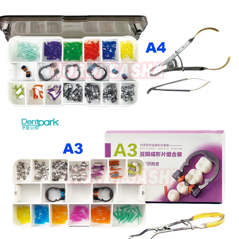 

1 Set Dentpark A4/ A3 Bean Forming Sheet Combo Kit Sectional Matrix System Separating Teeth Stage Molding Sheet System