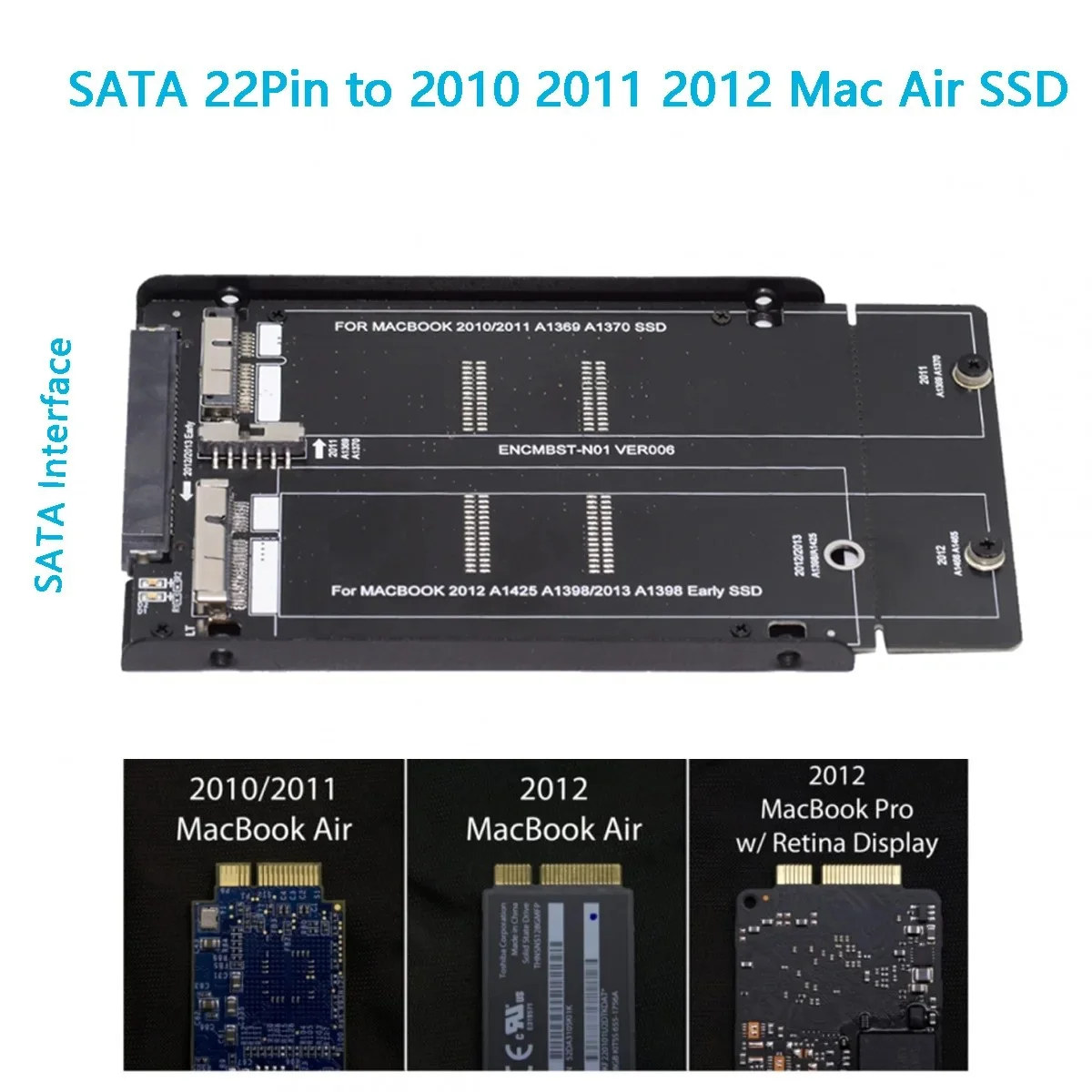 Adaptery dysków twardych 2,5 cala SATA 22Pin do 2010 2011 2012 Mac Air Pro Retina SSD 12+6Pin 17+7Pin A1425 A1398 MC975 MC976 — zdjęcie produktu 5