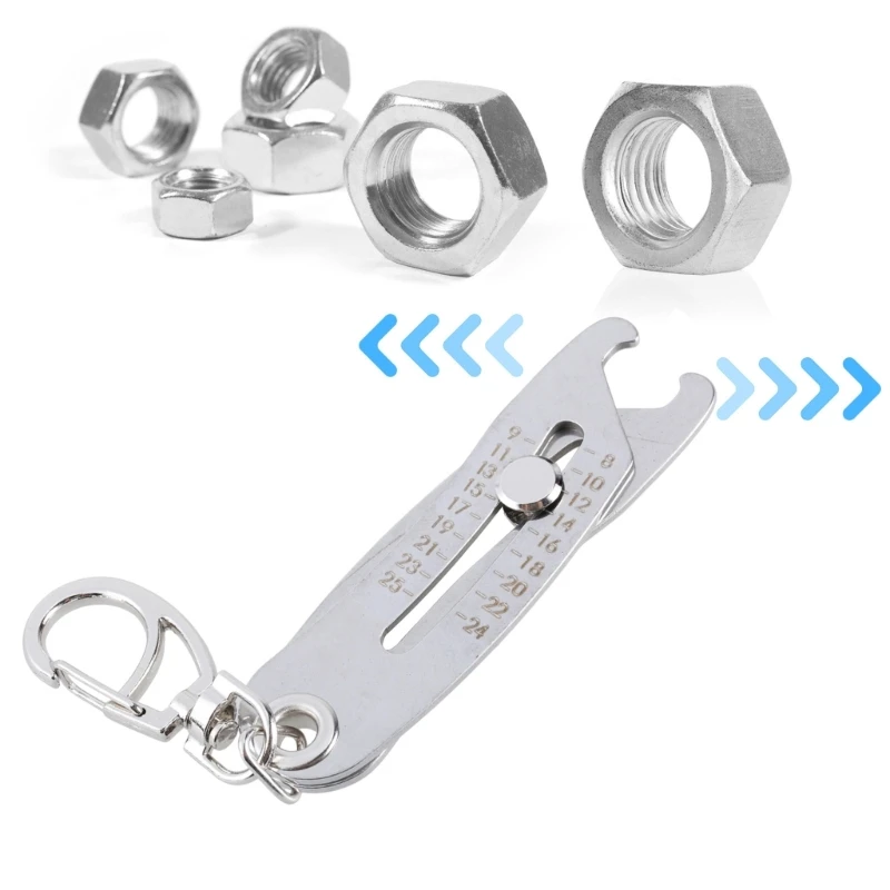 Portable Precise Thread Size Checker Keychain Measuring Tool Nut and Screws