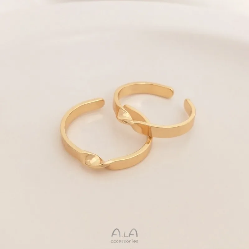 Open Twist Ring 14K Gold Color Ring DIY Winding Handmade Ring Holder Jewelry Handmade Material Accessories