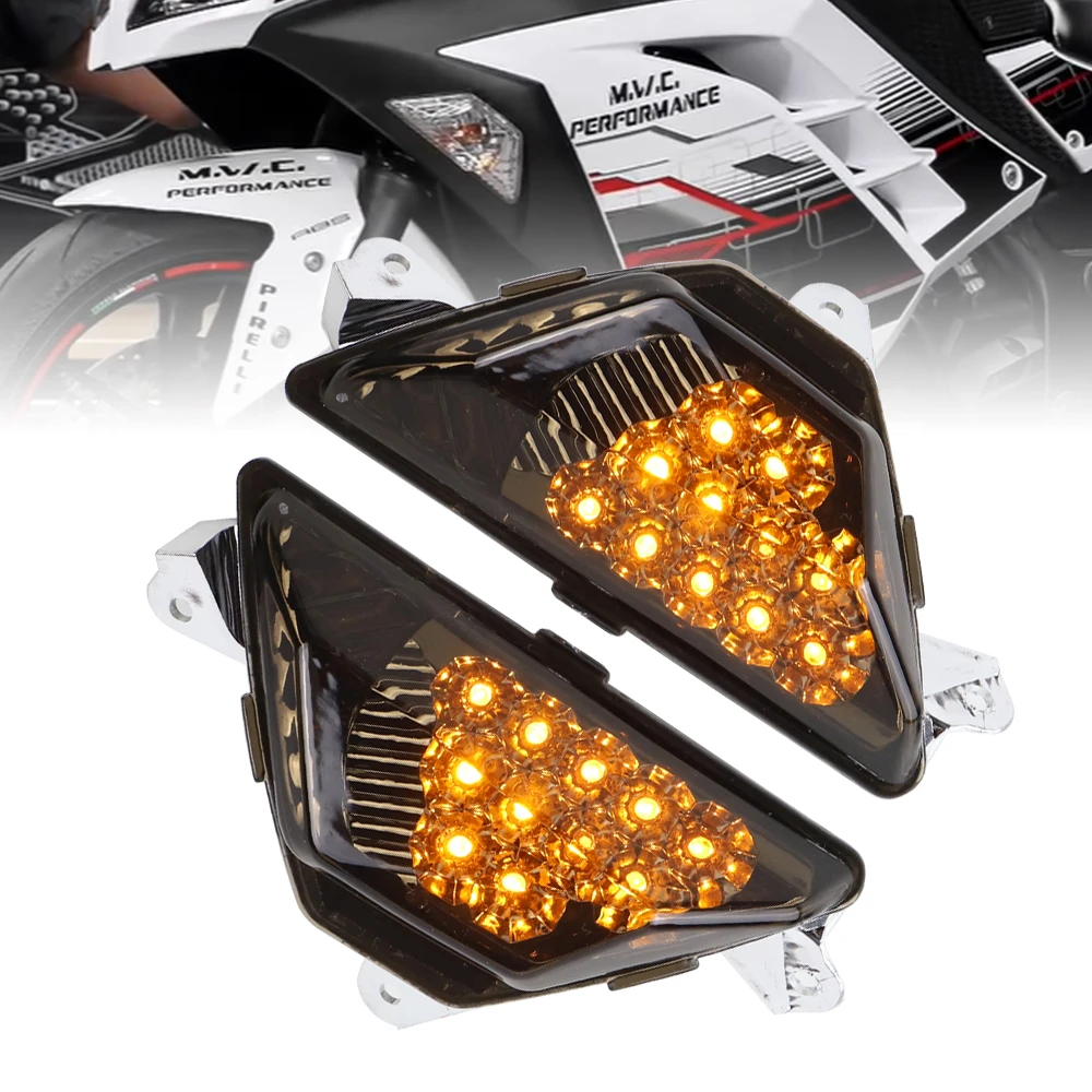 Front LED Turn Signals Light for Kawasaki Ninja 250 300 400 650 1000 SX ZX-6R Z1000SX Motorcycle Accessories