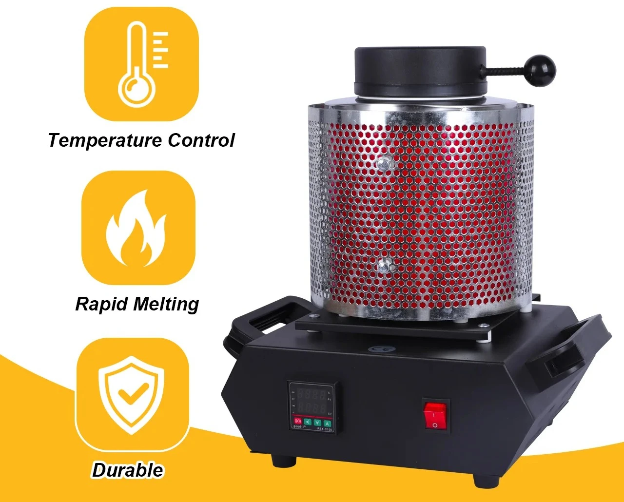 Furnace - Jewelry Tool for Gold/Silver Precious Metal Melting TOOLTOS 1800W Digital Gold Melting