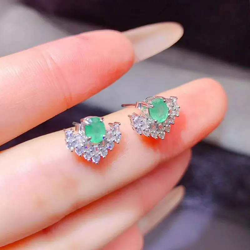 

Колумбийские изумрудные серьги-гвоздики, гипоаллергенные, 4х5 мм, из натурального изумруда, с бесплатным сертификатом, подарок для женщин