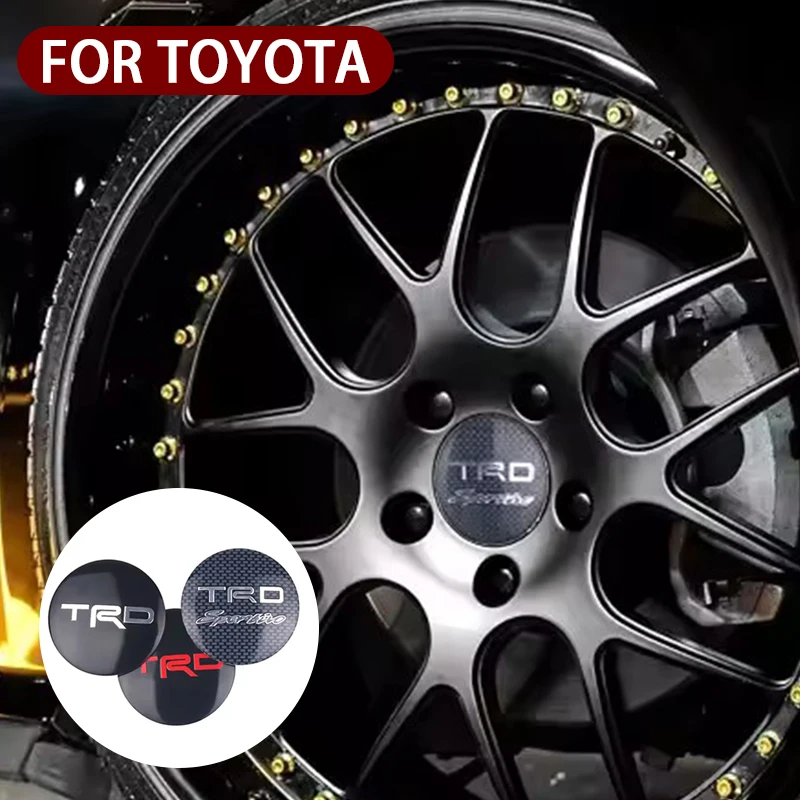 4Pcs 56MM Car Styling Aluminum Wheel Center Hub Caps Stickers For Toyota Rav4 Corolla Camry Aqua Yaris Cross Auris TRD GR Sport view 3