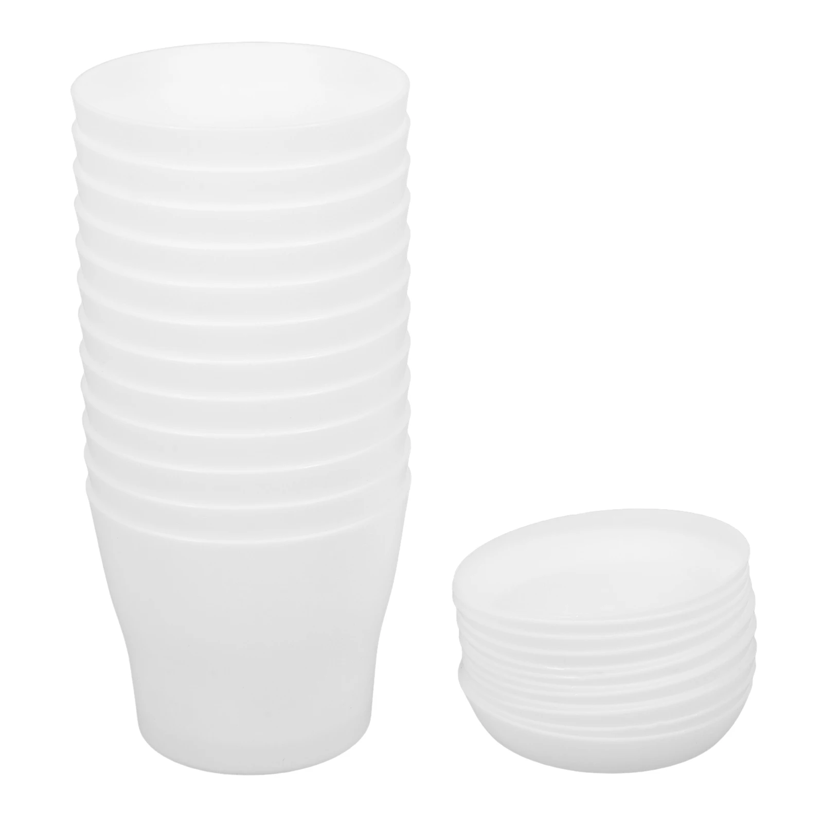 

1 set White Succulent Flower Pot Set with Saucer PP Material Breathable Planters for Indoor Gardening Small Size