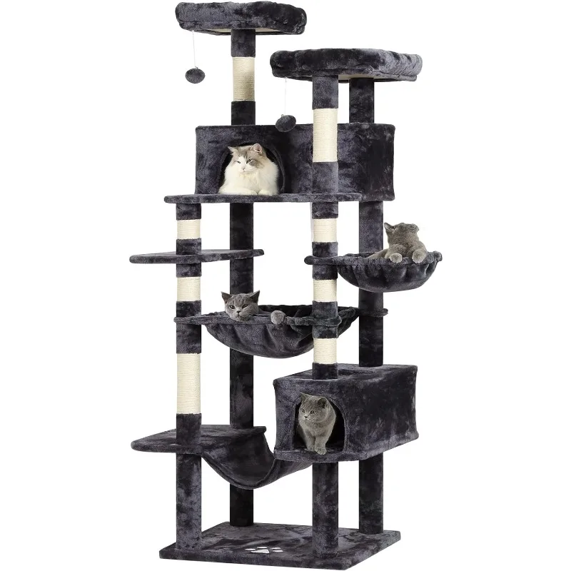 

Cat Tree 76 inches, Tall Cat Tower with 3 Types of Hammocks tower tree tower pet accessories