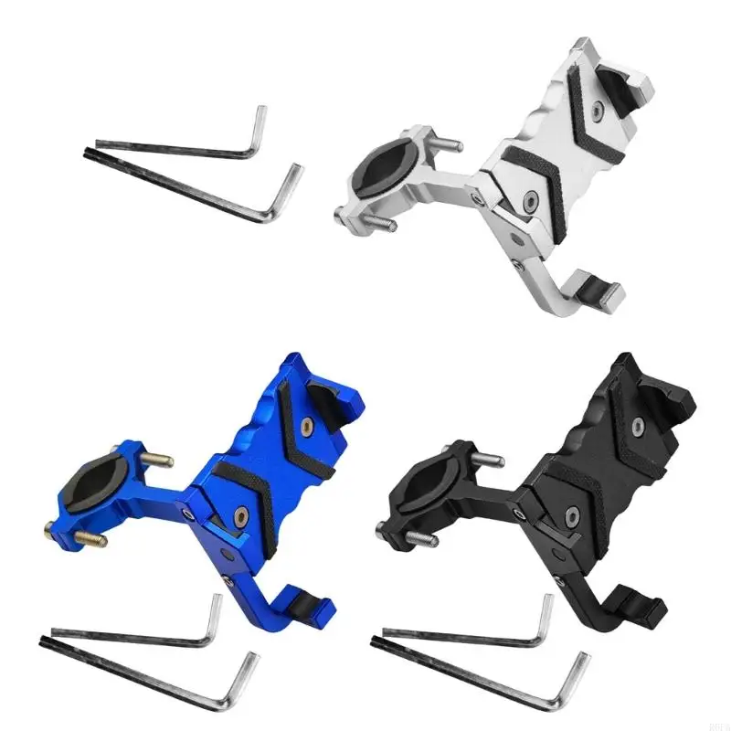 

Motorcycle Aluminum Phone Holder Scooter Handlebar Mounted Cellphone Cradles Shockproof Stand 360 Degree Rotating Stand