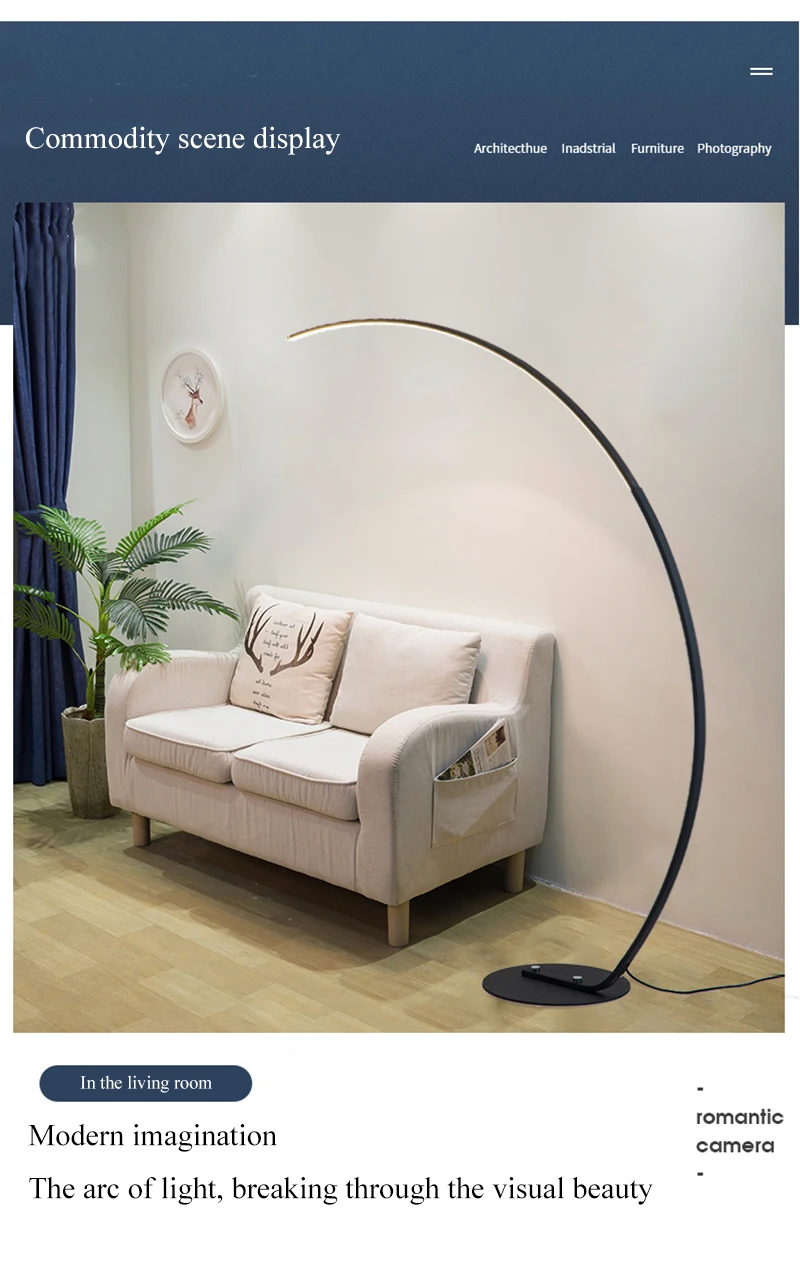 Nordic LED Corner Floor Lamp Simple Black White Floor Light For Dining Room Living Room Bedroom Study Home Decor Stand Light