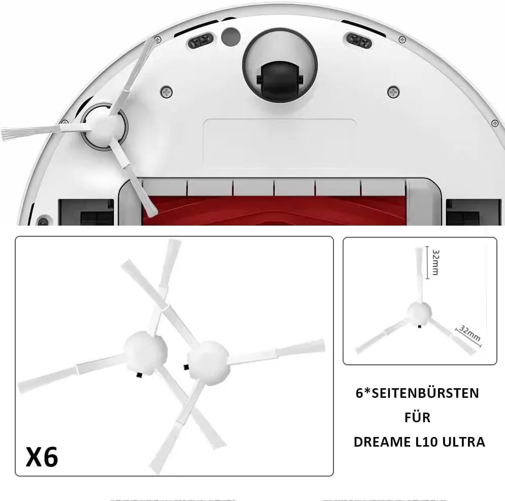 Robot aspirapolvere spazzola laterale per Dreame S10/S20/X10/X20/W10S Pro L10/L10S Ultra D10 plus pezzi di ricambio di ricambio