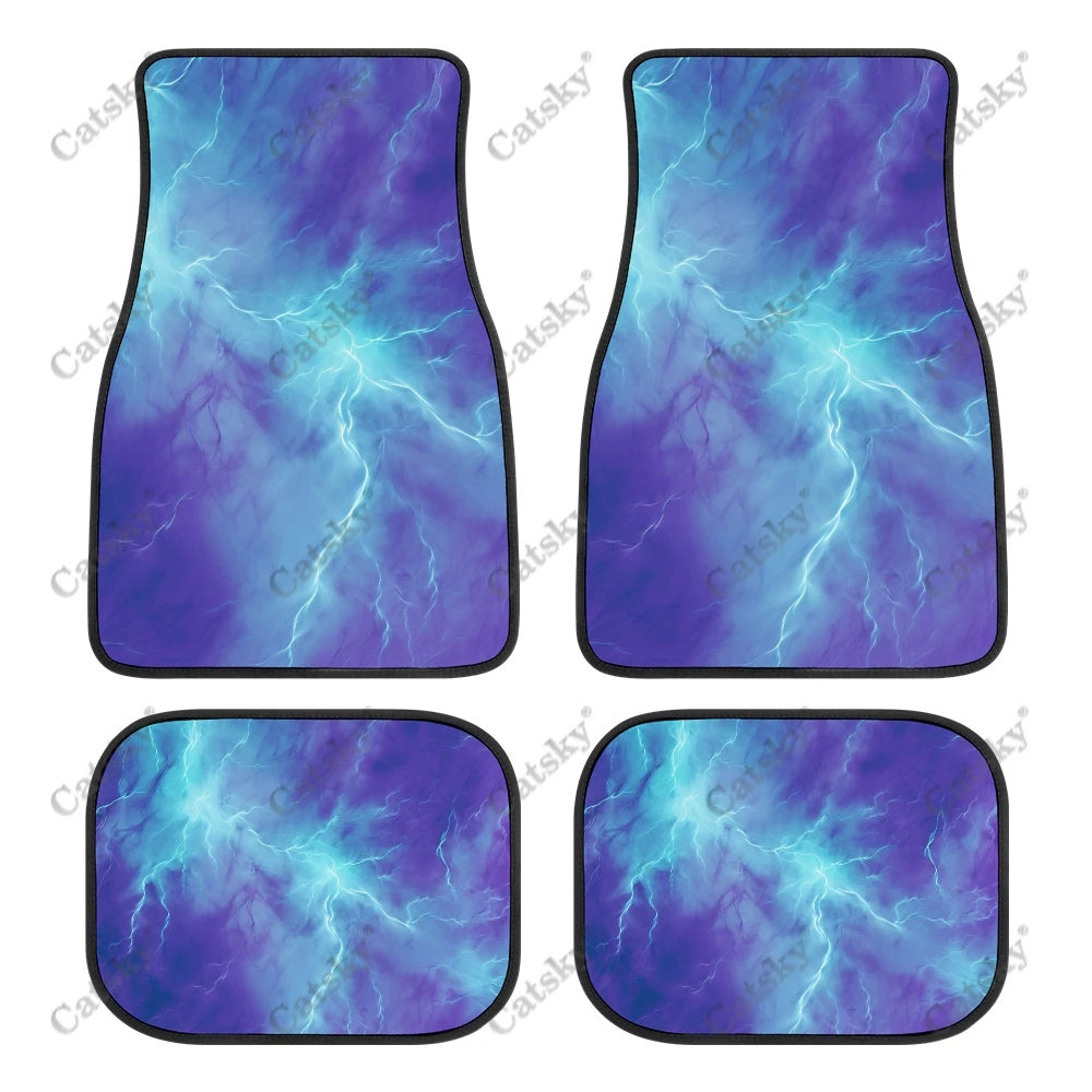 Abstract Lightning Storm Auto Floor Mats Carpet, Customized Car Floor Mats All Weather Automotive Floor Pad for Stylish