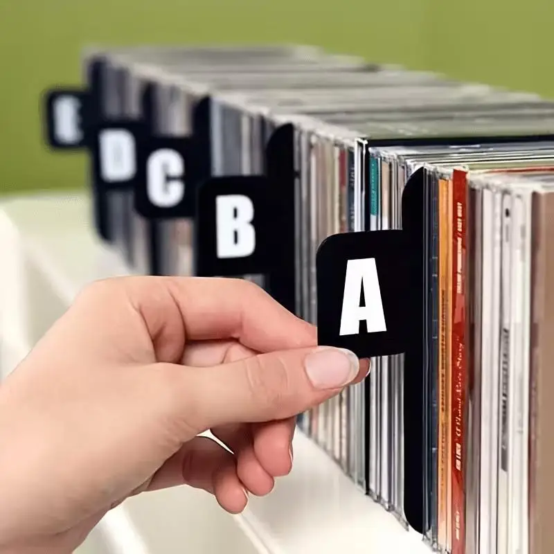 Obrázek 5: 26pcs cd/dvd/vinyl zaznamenat organizátor děliče A-Z abeceda akta úložný separátor pro hudba alb, úřad, domácí, space-saving