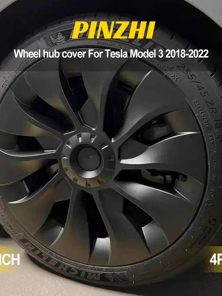 4 Stuks Wieldop Voor Tesla Model 3 2021 2022 18 Inch Prestaties Vervanging Wieldop Auto Volledige Velg Cover accessoires - afbeelding 2