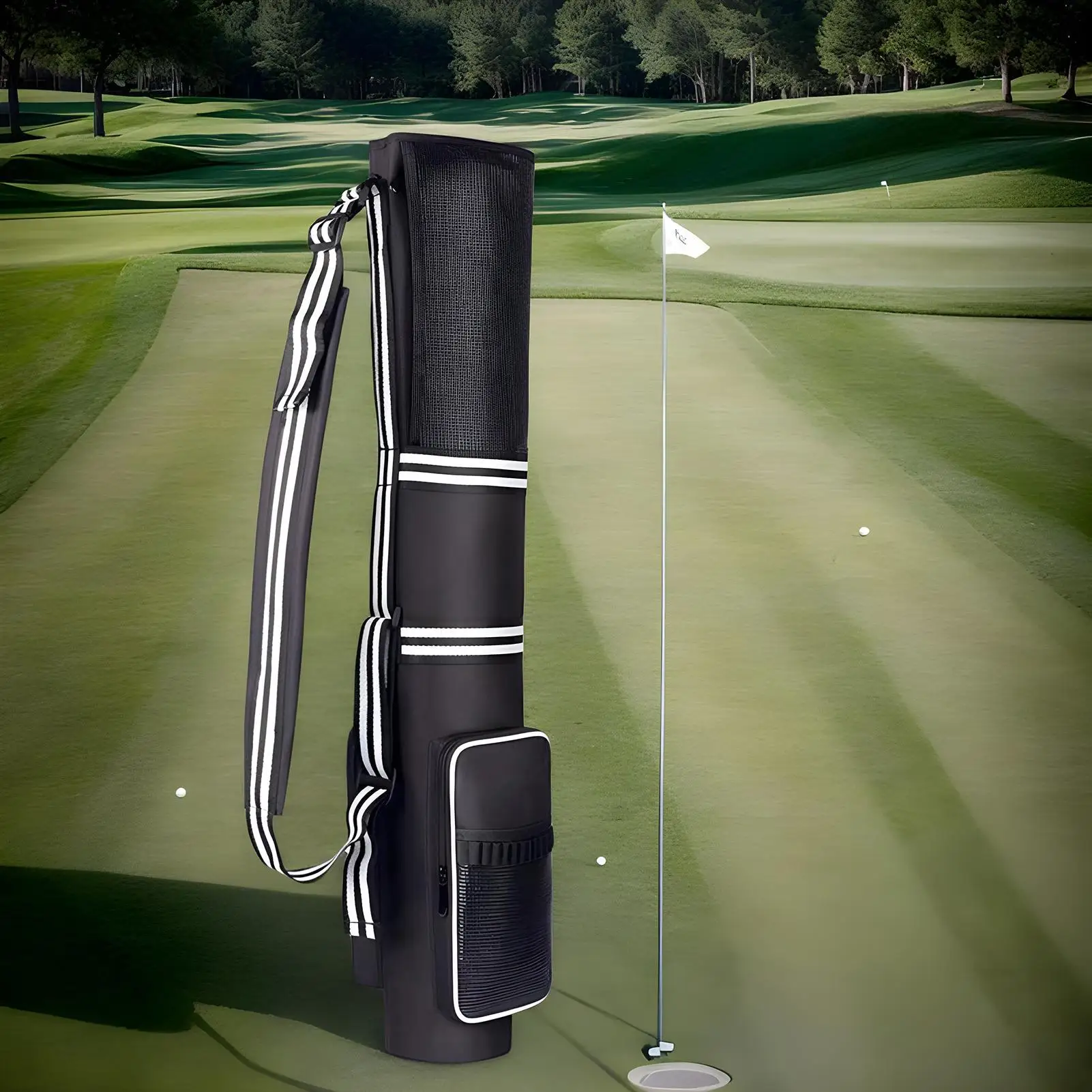 Golf Bags For Men Golf Club Cart Bags Holds 3-9 Sticks Foldable Waterproof Tee Towel Compartments Pack For Travel Practice