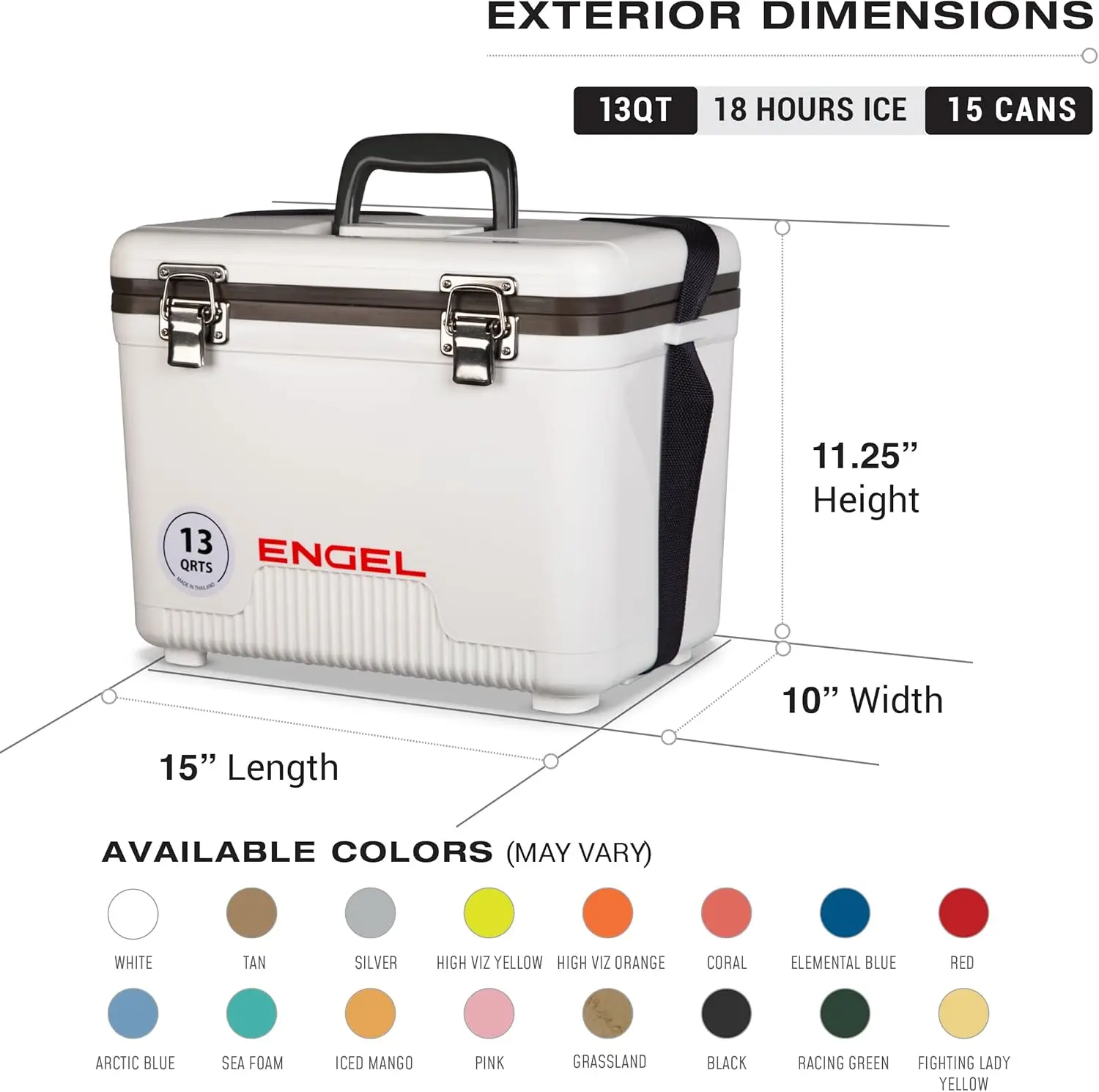 13qt Leak-Proof, Air Tight, Drybox Cooler and Small Hard Shell Lunchbox for Men and Women