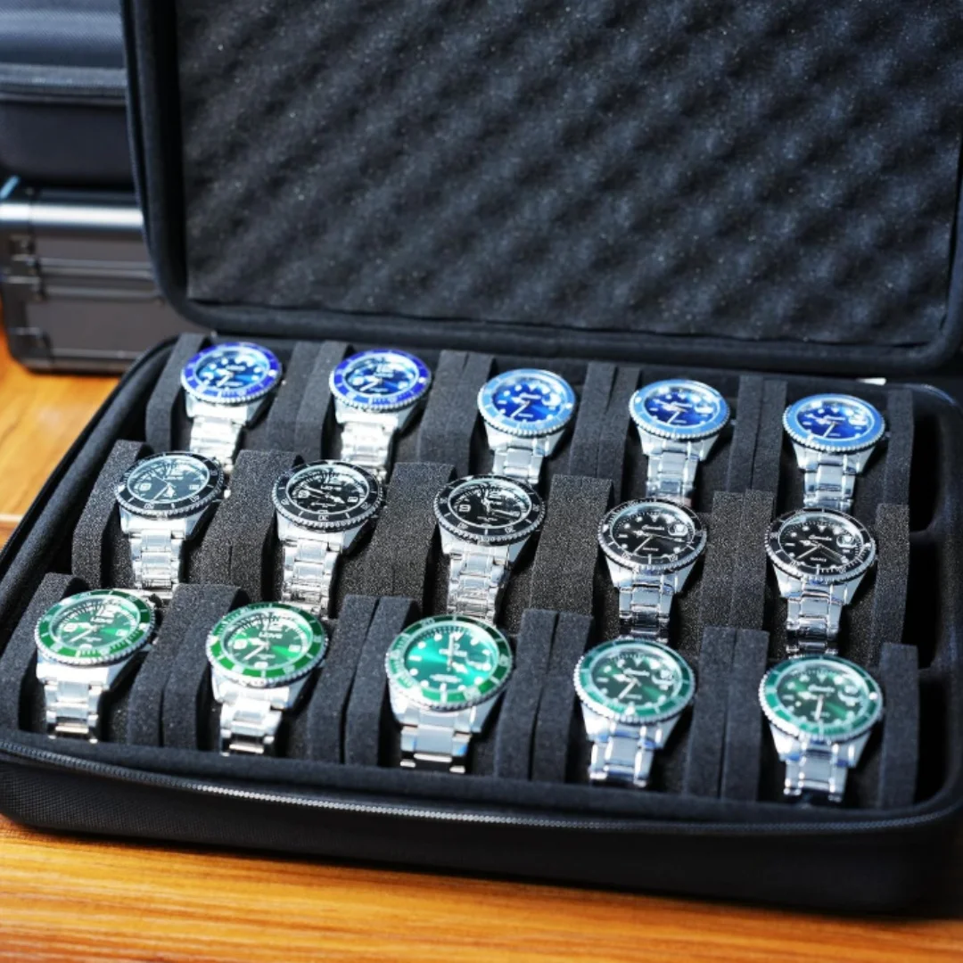 15-Slot Watch Storage Case, Dustproof Scratch-Resistant Oxford Cloth Carry Bag For Travel And Home Storage Organizer