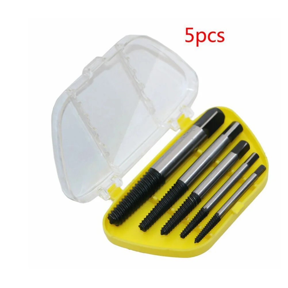 5pcs Screw Extractor Alloy Steel Plastic Durable Home Tool Kit Essential Practical Metal Screw Remover For Store Repair Simple