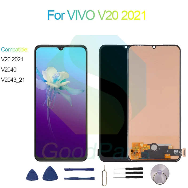 

For VIVO V20 2021 LCD Display Screen 6.44" V2040, V2043_21 For VIVO V20 2021 Touch Digitizer Assembly Replacement