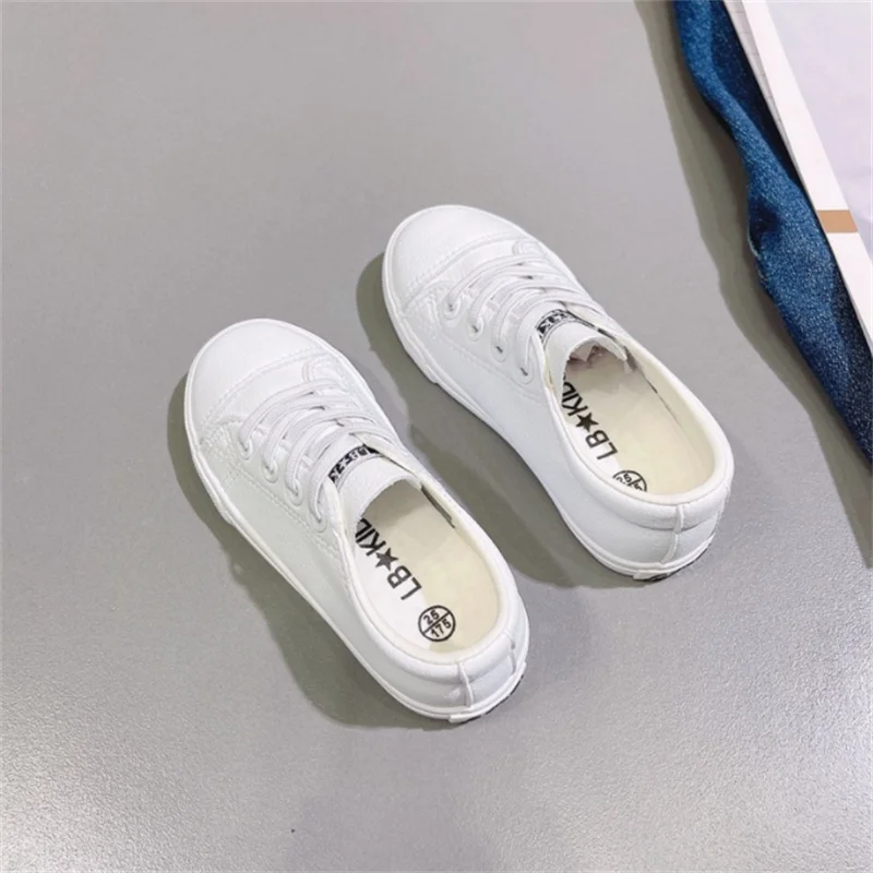 2024 New Children Shoes Leather White Girls Sneakers Breathable Boys Tennis Fashion Kids Sneakers EU 24-37