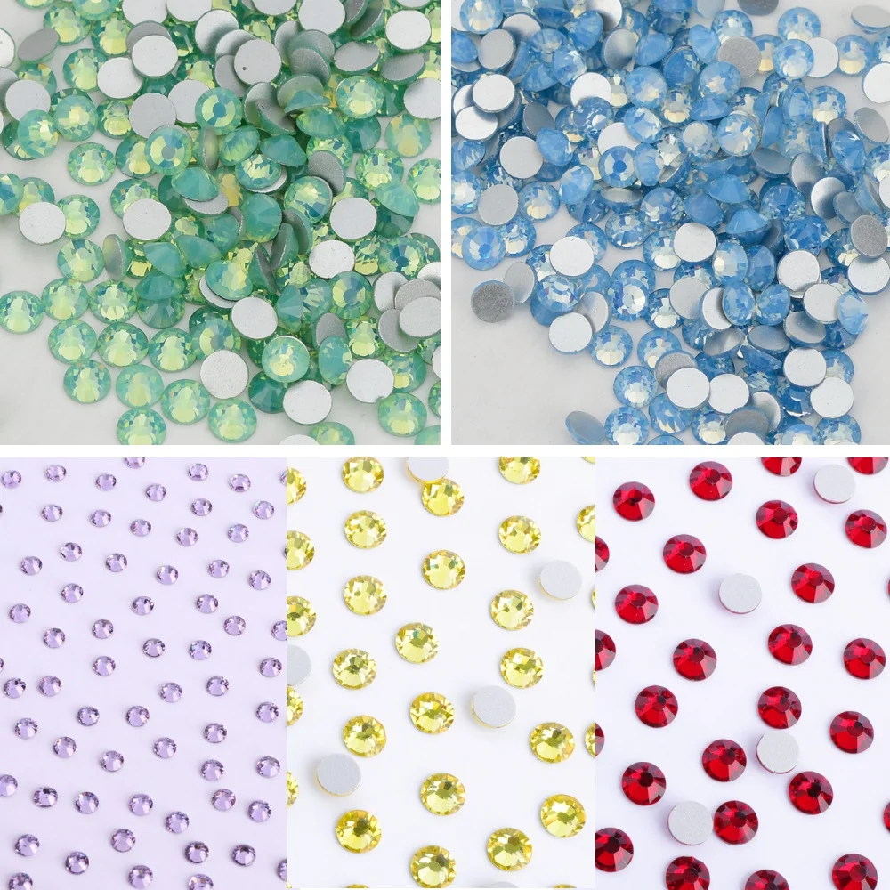 SS30 288Pcs Various Color Round Flatback Rhinestones Crafts Decoration Glass Crystal For Nail Art Garment DIY Accessories