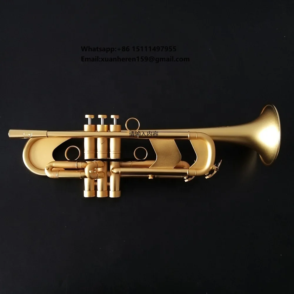 Heavy Bb Brush Gold Trumpet Good Quality Musical Instruments From China Factory