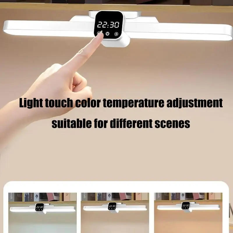 Under Cabinet Lighting Magnetic Mount Study Lamp 3 Color Temperature Under Cabinet Lights LED Closet Lamp With Clock For Kitchen