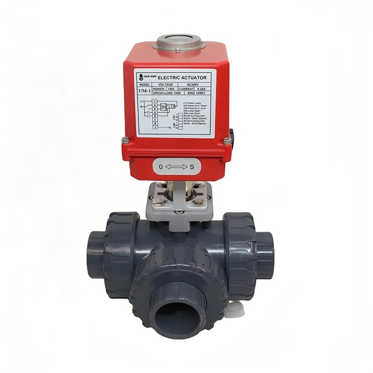 

Трехходовой электрический шаровой кран UPVC CPVC PPH для орошения или контроля потока бассейна