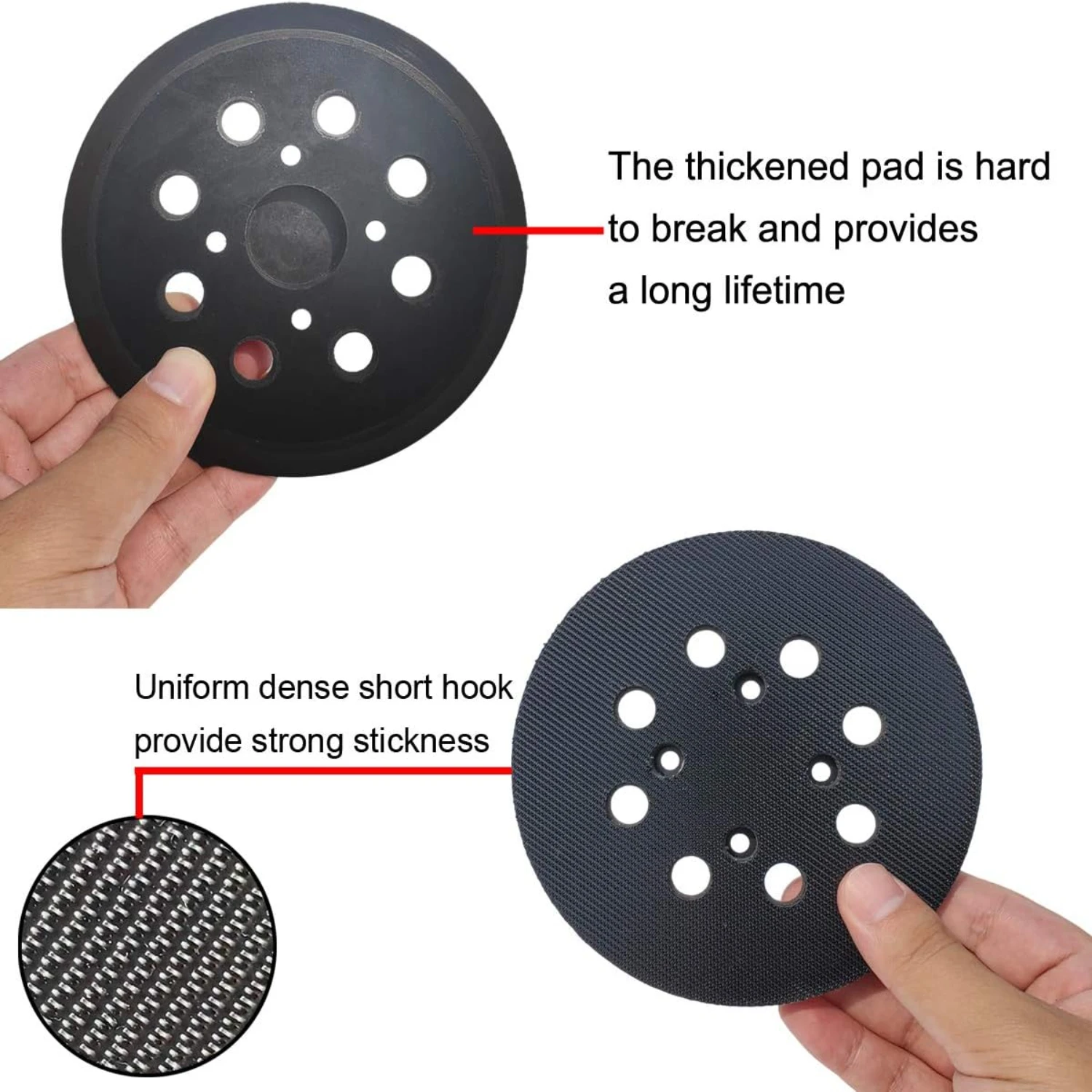 Высокопрочная 5-дюймовая шлифовальная подушечка премиум-класса с липучками и повышенной производительностью. Очень жесткая подложка — совместима с Milwaukee 6021.