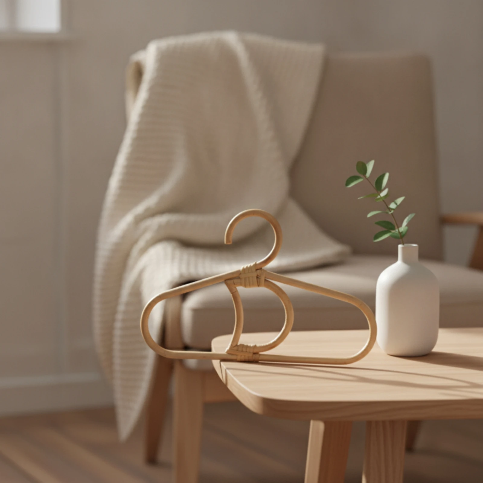 Wieszak na ubrania z rattanu,  – Baby Nursery Hangers recenzja i cena