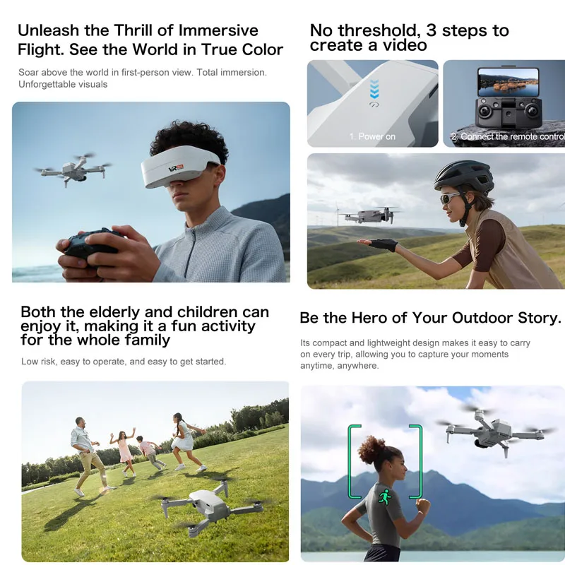 New Aeri100 Drone with VR Optical Flow Positioning Brushless Motor HD Aerial Photography Dual Camera Remote Control Aircraft .