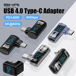 90 Degree USB C Adapter Right Angle U Shape Type C Adapter 40Gbps Data Transfer PD 140W USB4.0 8K 60Hz Video for Thunderbolt 3/4