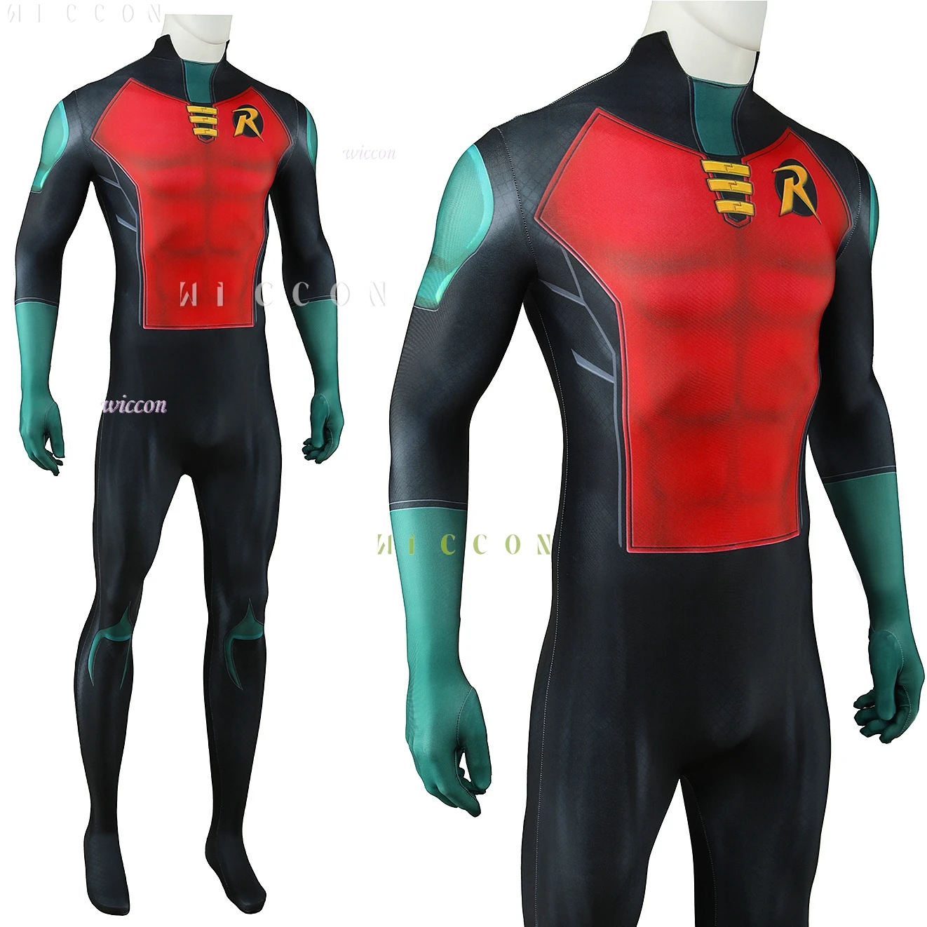 Halloween Costumes Adults Kids Anime Cartoon Teen Game Titans Superhero Robin Comic Grayson Cosplay Jumpsuit Halloween Uniform R - view 5
