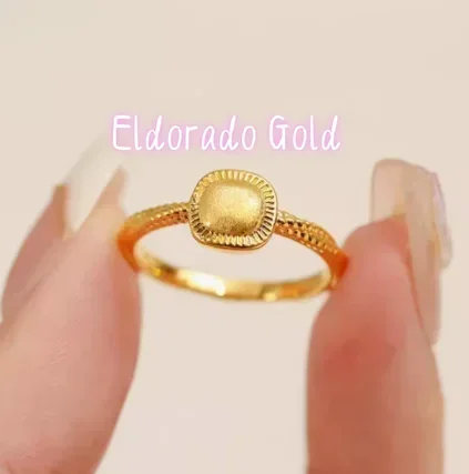 Eldorado Gold  24k pure gold finger rings for women 999 real gold wedding ring about 1gram stamp 999 gold wedding jewelry
