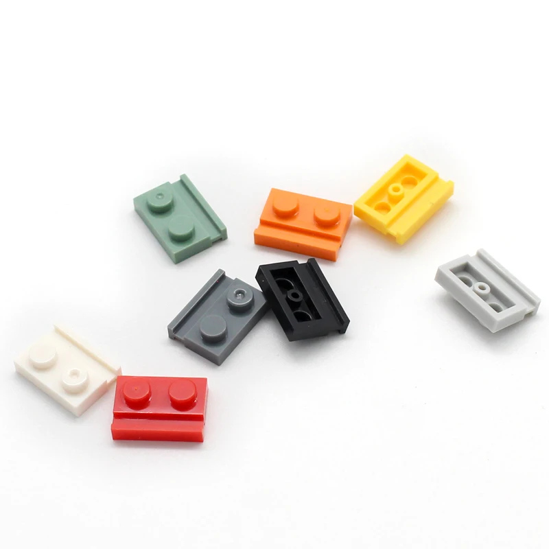 

100pcs MOC Brick Parts 32028 Plate Modified 1x2 with Door Rail Classic Piece Building Block Toy Compatible with Accessory