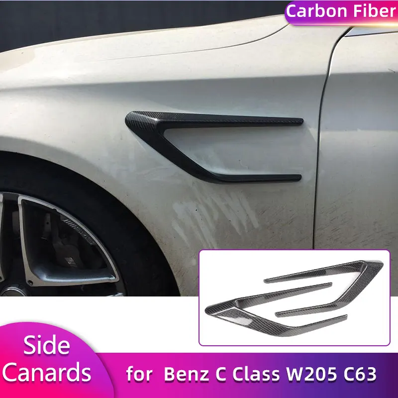 

Carbon Fiber Front Fender Air Vent Trims for Mercedes Benz C Class W205 C63 AMG 2015-2017 Car Racing Side Canards Scoops Fins