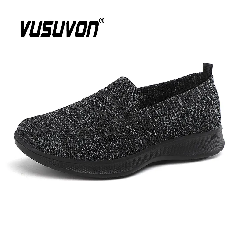 Spring Autumn Breathable Women Casual Sneakers Healthy Walking Loafers Shoes Mesh Fashion Mother Gift Light Flats 35-42 Size