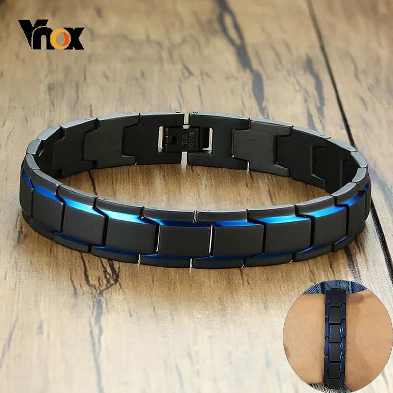 Vnox 12mm Men's Bracelets Stainless Steel Link Chain Stylish Casual Gents Wristband Chunky Punk Gothic Male Jewelry