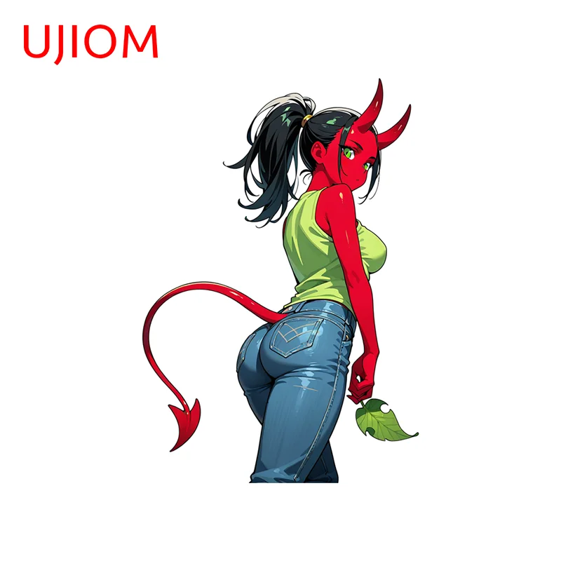 UJIOM Red-tailed Female Demon Wall Sticker Fashiona Exquisite Scratch-Proof Vinly Decal Chic Wallpapers Decor Accessories