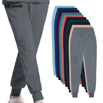 Pantaloni per scrub medico Pantaloni chirurgici Pantaloni da lavoro da laboratorio Uniformi da medico infermiera unisex Pantaloni Dentista Toelettatura per animali Pantaloni da jogging
