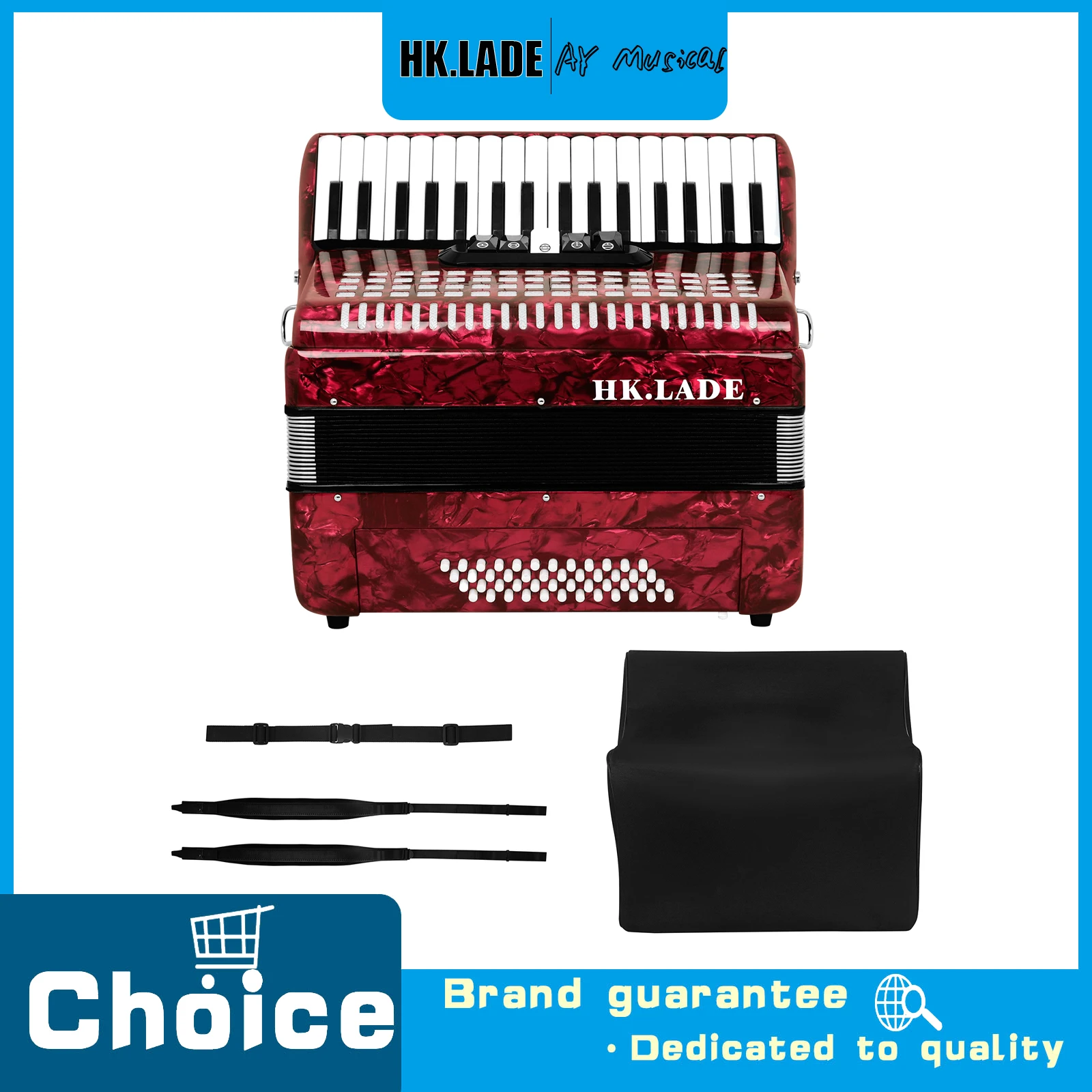 HK.LADE 34 Keys 48 Basses Accordion 5 Keyboards Variable Bayan Accordion Keyboard Instrument for Accordion Lovers Performance