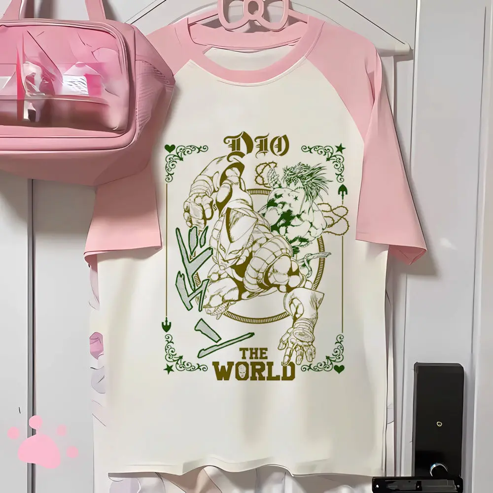 Jojo Bizarre Adventure shirt female anime harajuku  University Punk Y2k 80s t-shirt korean clothes graphic Classic harajuku view 2