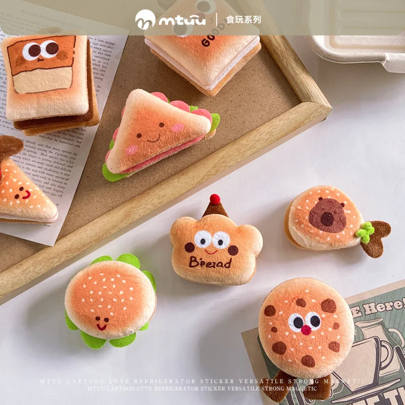 Home Refrigerator Magnet Fun Cute Food Plush Small Noodle Decoration Magnetic Sticker Cartoon Versatile Creative Doll Ornament G
