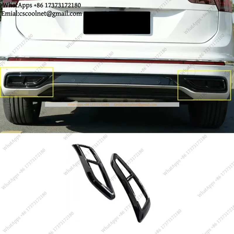 k06 For VW Tiguan L 2022 Rear Bumper Exhaust Muffler Tail Pipe Trim Sticker