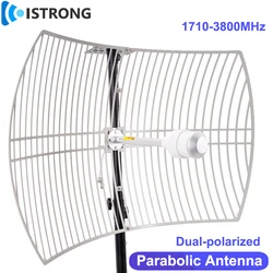 Outdoor Bipolarized Parabolic Grid Antenna 1710-3800M Long Range Mobile Phone 4G WiFi Signal Booster Amplifier 24dBi N Connector