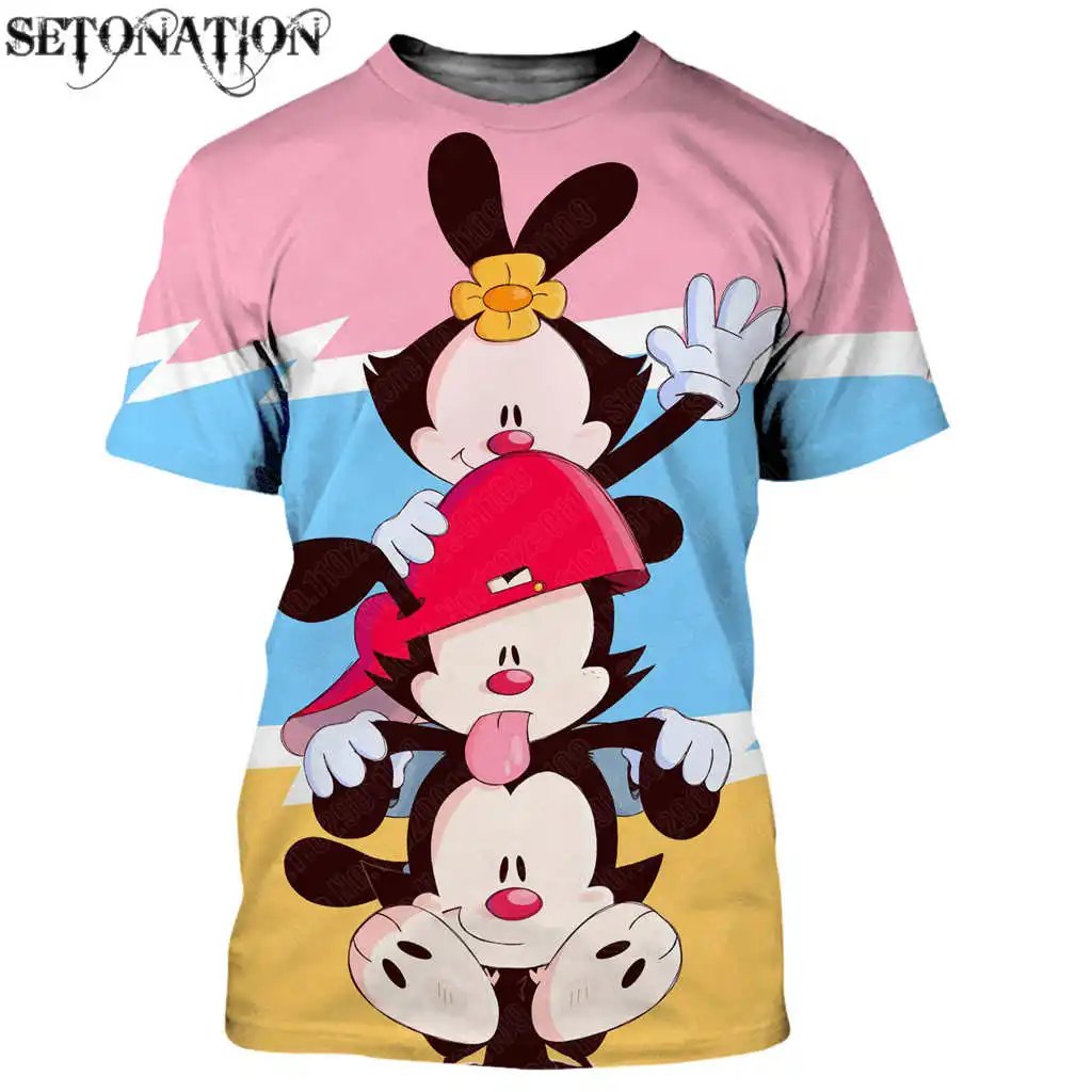 Animaniacs customize men women New fashion cool 3D printed t-shirts Harajuku style tshirt streetwear summer tops