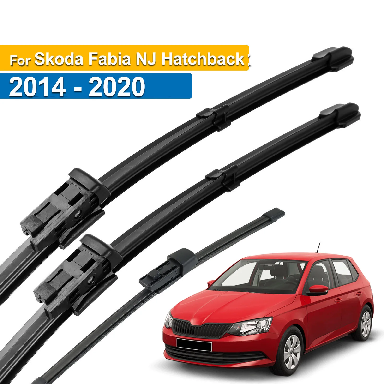 Zestaw piór wycieraczek przednich i tylnych Erick's Wiper LHD do Skody Fabia NJ Hatchback 2014 - 2020 Szyba przednia Szyba przednia 24"16"14"